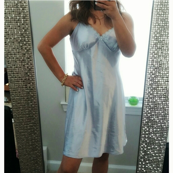 Adonna Dresses & Skirts - 🌷adonna Blue Satin Night Gown